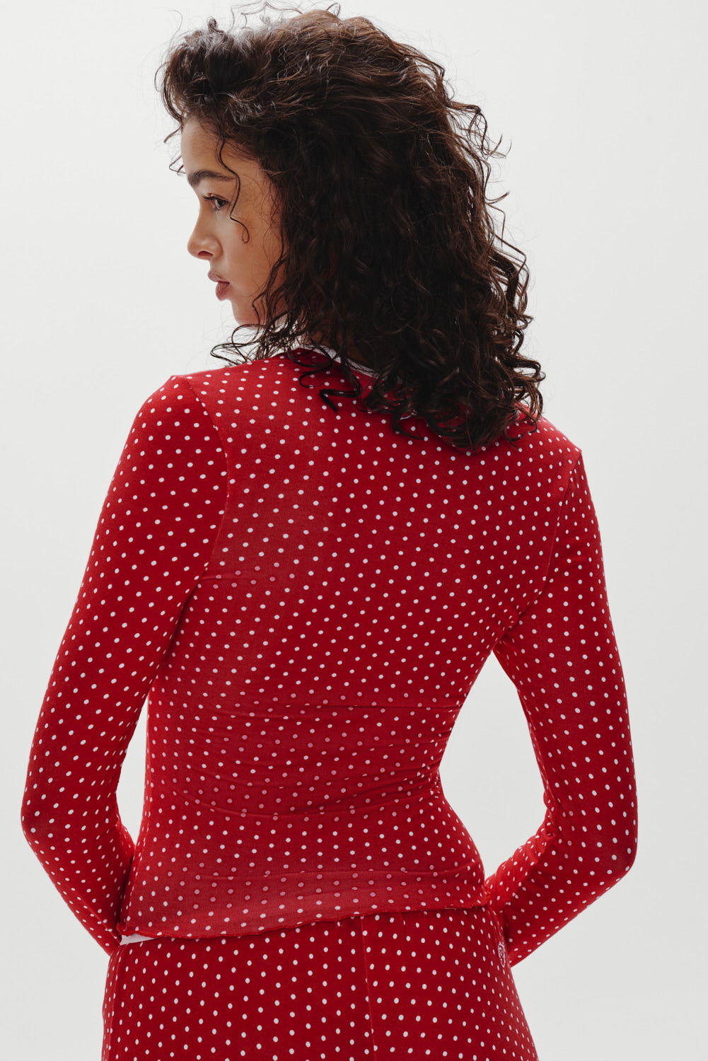 Joy Long Sleeve Sleep Shirt - Holiday Dot - Image 4