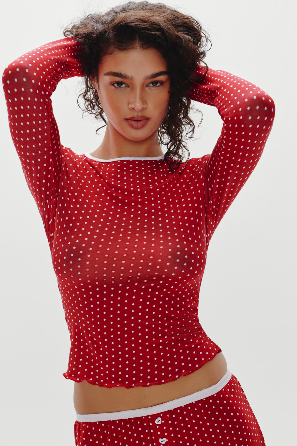 Alternative view of Joy Long Sleeve Sleep Shirt - Holiday Dot