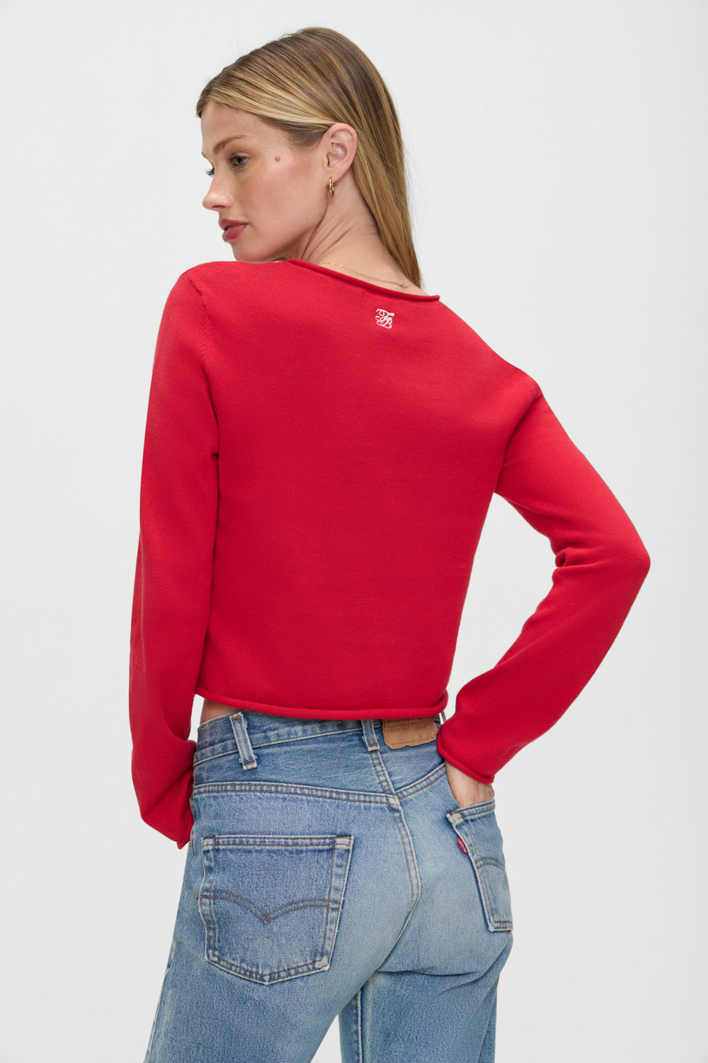 Alternative view of Kennedy Cotton Knit Sweater - Heartstrings
