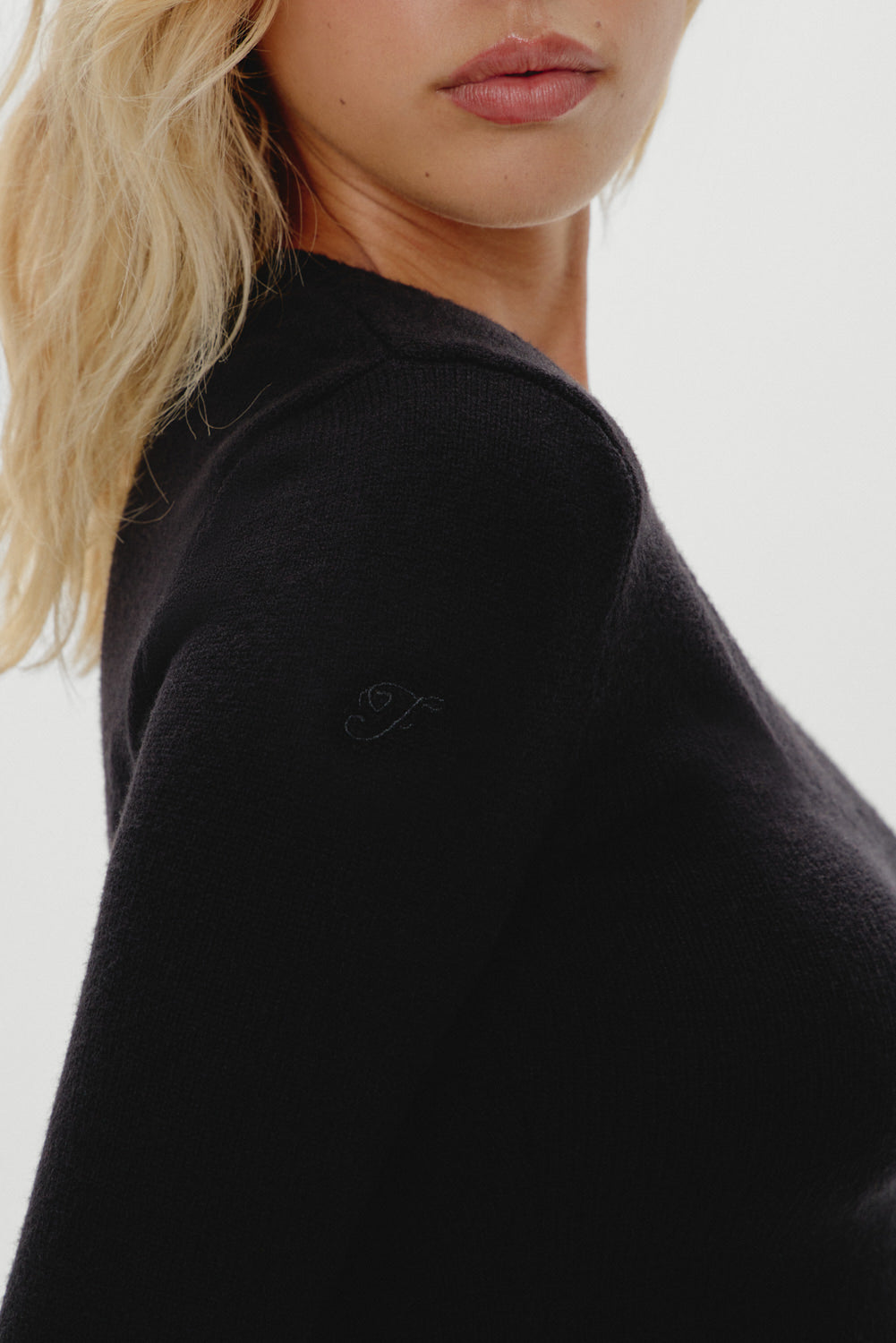 Kit V Neck Knit Sweater - Black - Image 5