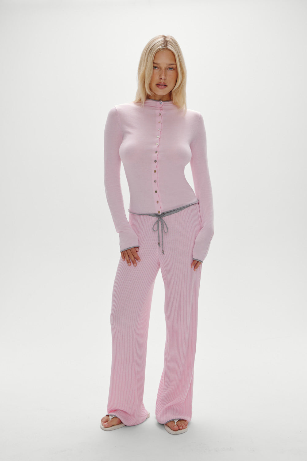 Leo Knit Button Up Cardigan - Rosette - Image 6