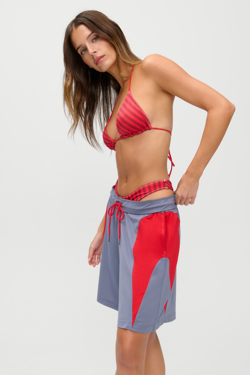 X Jennie Nick Shine Bikini Top - Spring Stripe - Image 5