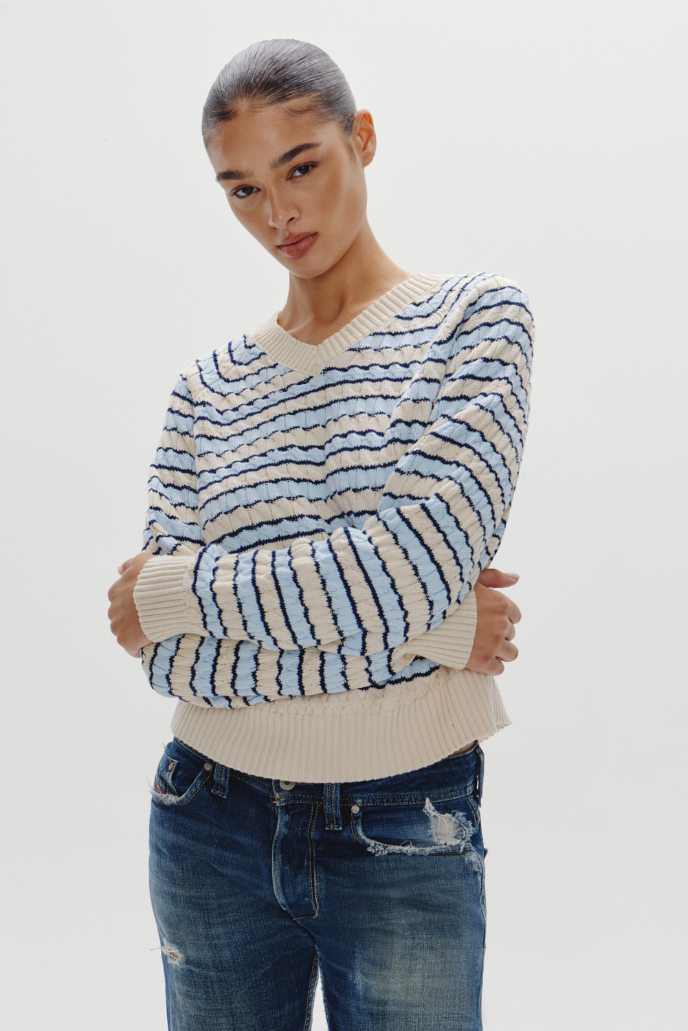 Piper Cotton Knit Sweater - Lighthouse - Image 4