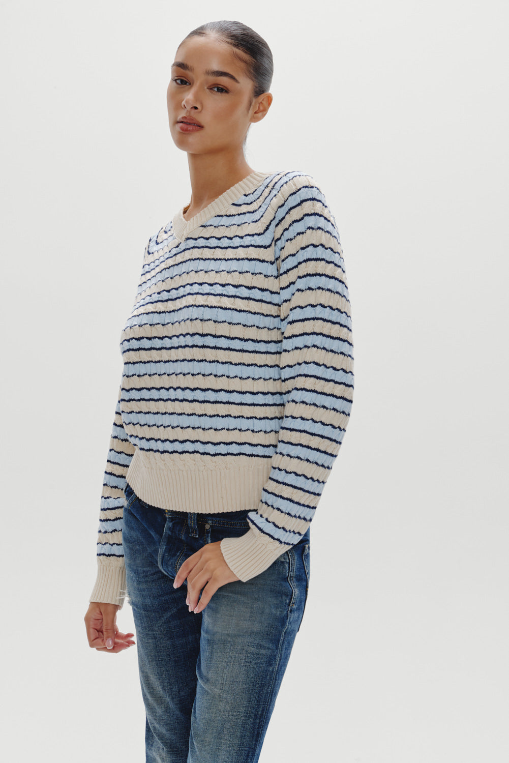 Piper Cotton Knit Sweater - Lighthouse - Image 6