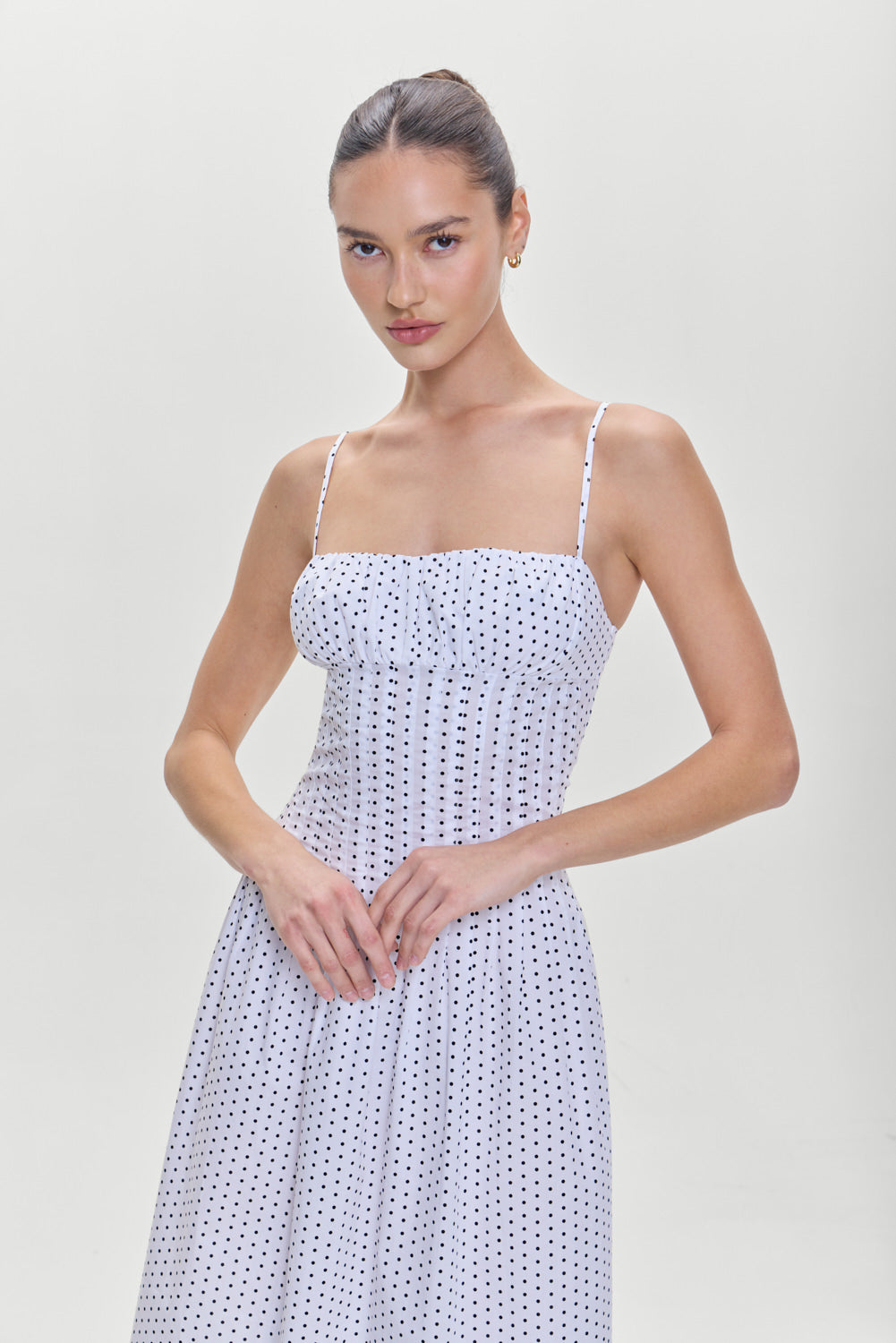 Reign Polka Dot Maxi Dress - White Polka Dot - Image 4