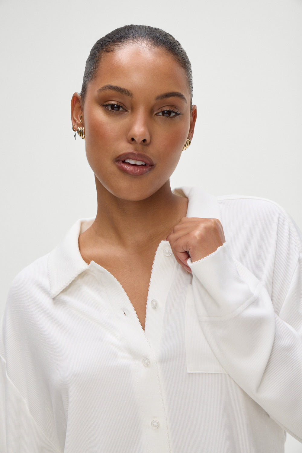 Alternative view of Rory Long Sleeve Sleep Shirt - Seashell