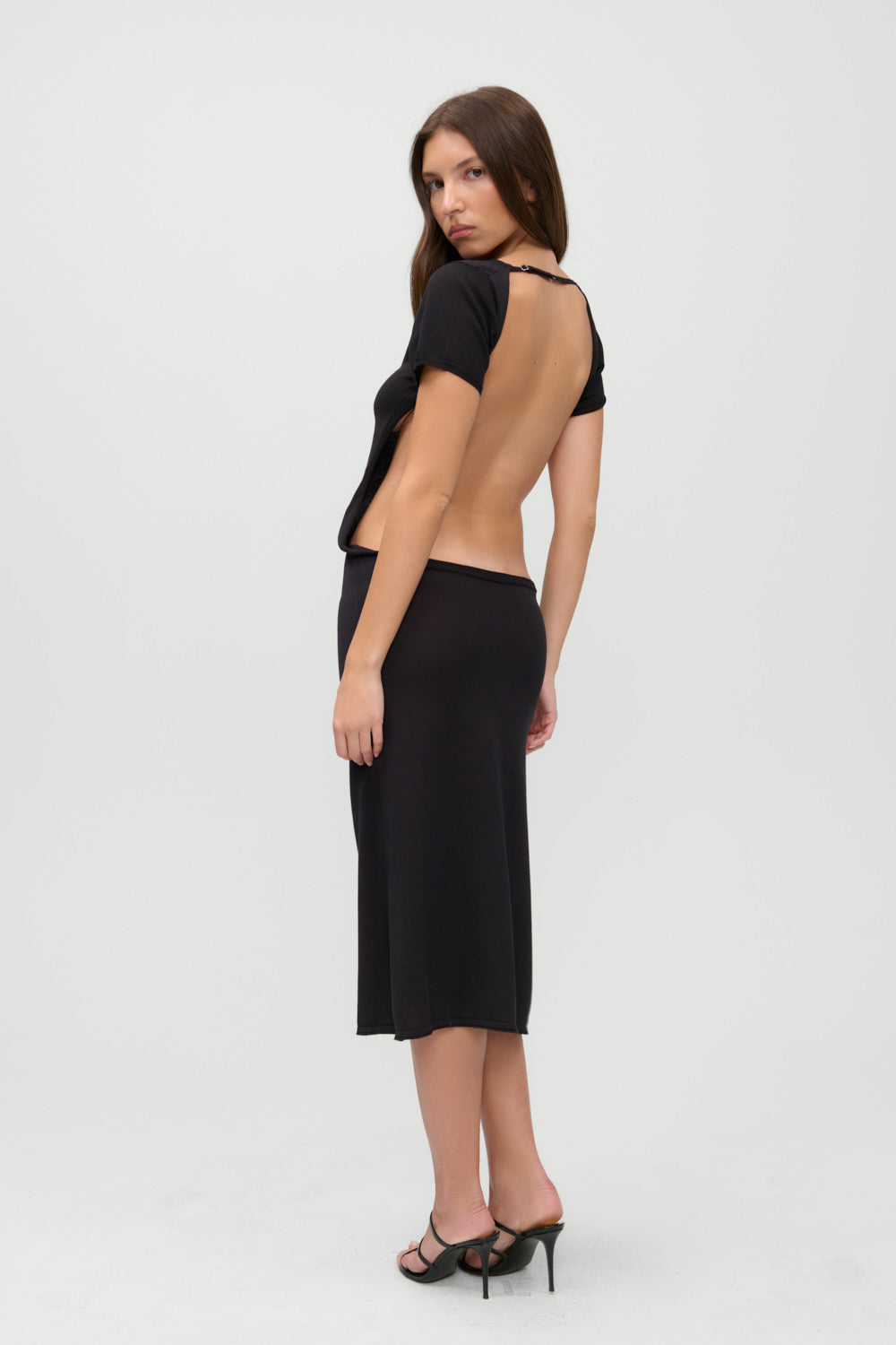 X Jennie Rosalie Knit Midi Dress - Black - Image 4