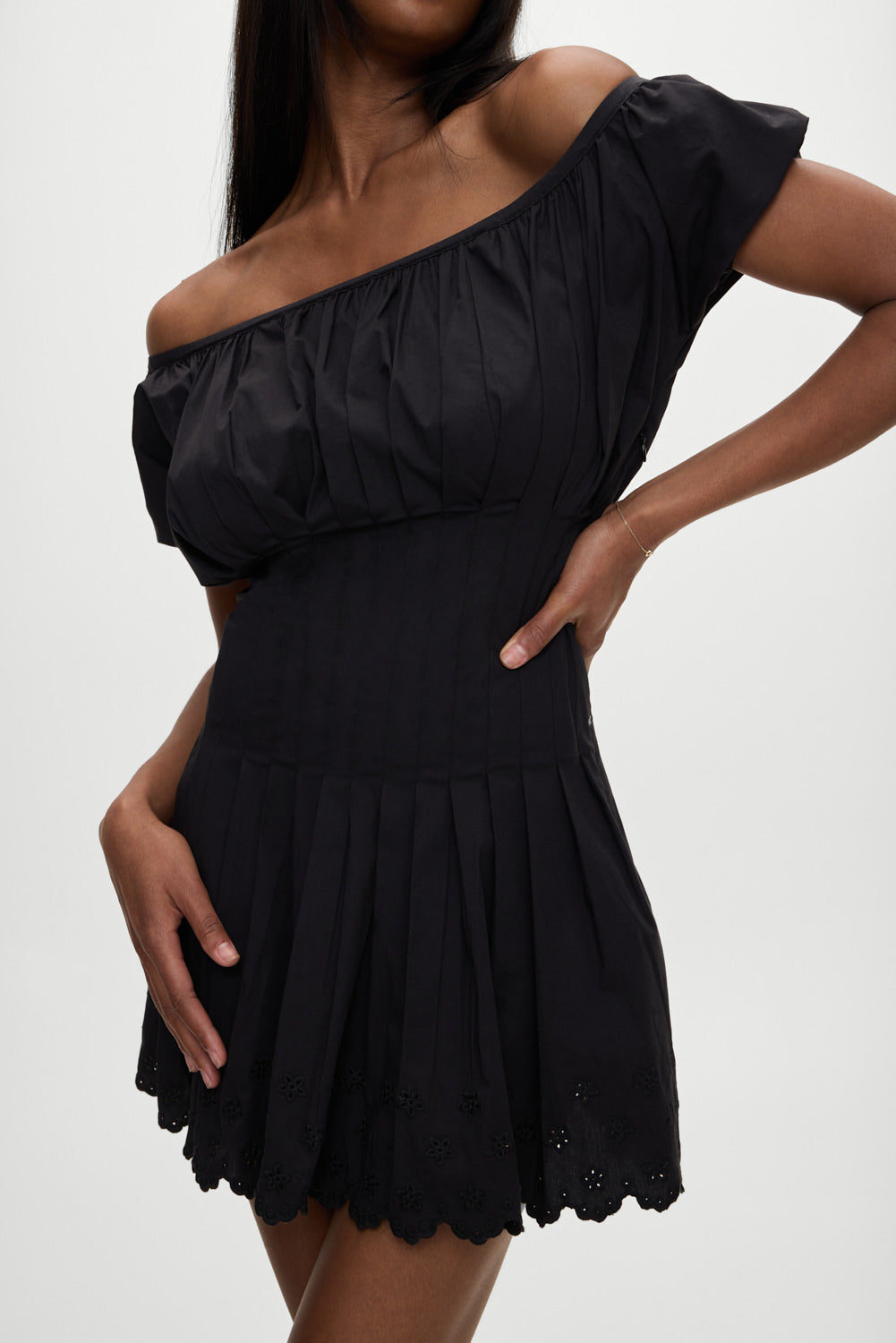 Alternative view of Sadie Embroidered Mini Dress - Black