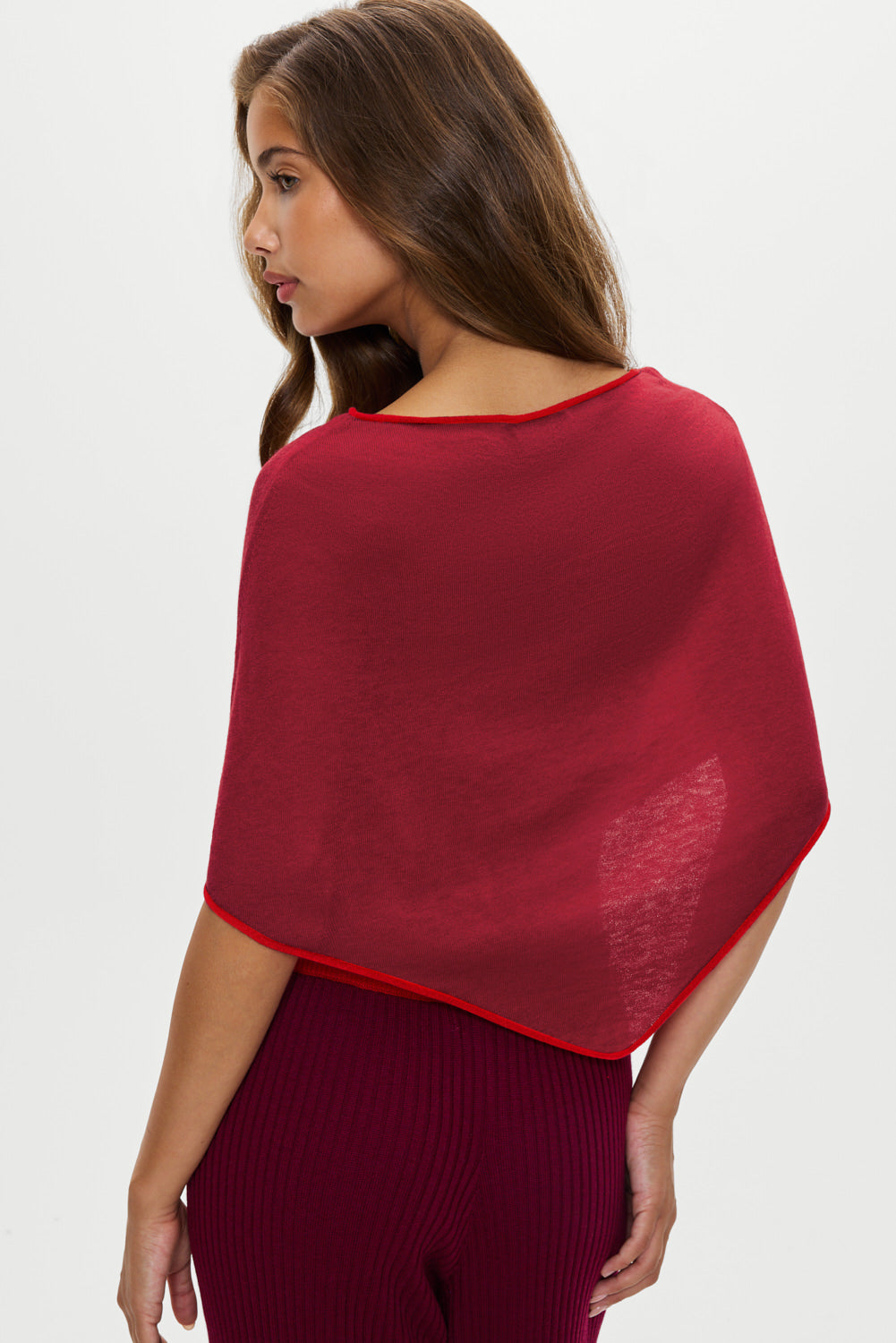 Scout Knit Poncho - Mulberry - Image 4