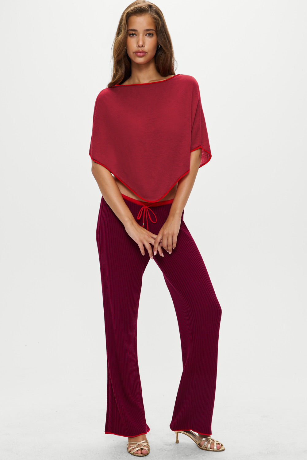 Scout Knit Poncho - Mulberry - Image 5