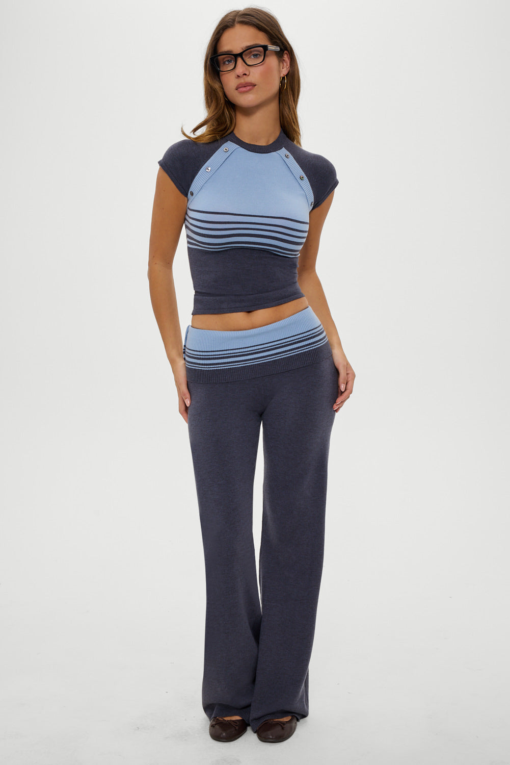 Shore Knit Shirt - Stone Stripe - Image 5