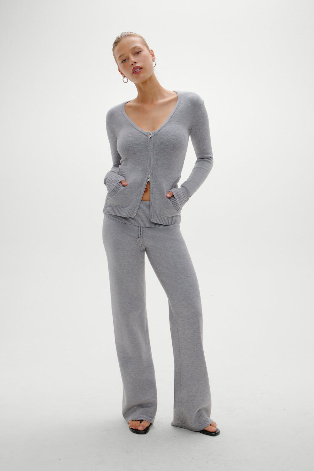 Dawson Knit Fold Over Pants - Cloud Cover - Image 7