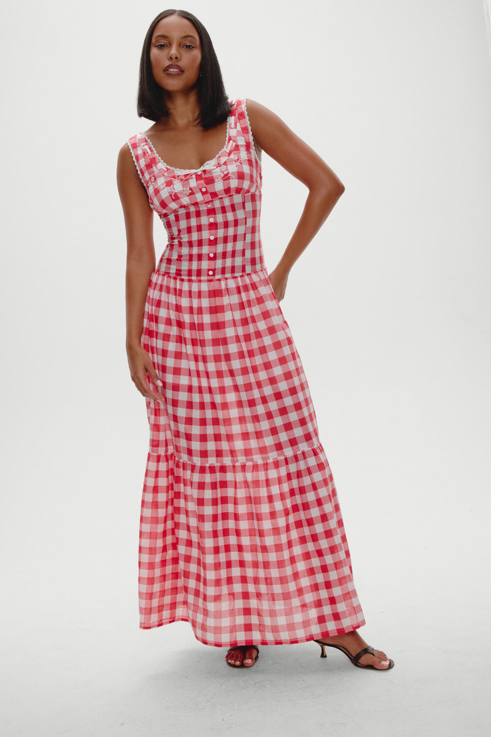 X Bella Hadid Southern Belle Midi Dress - Malibu Picnic