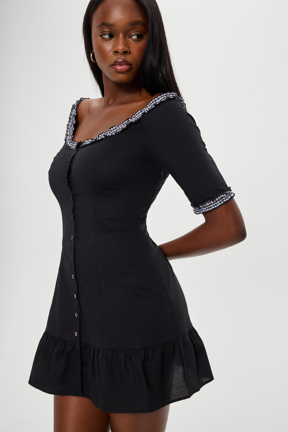 Alternative view of Sweet Dreams Cotton Mini Dress - Black