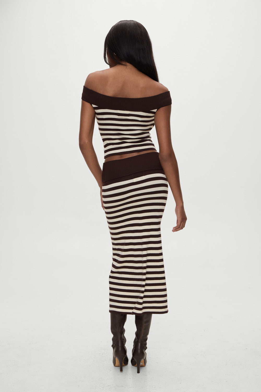 X Bella Hadid Tucker Knit Top - Cowboy Stripe - Image 5