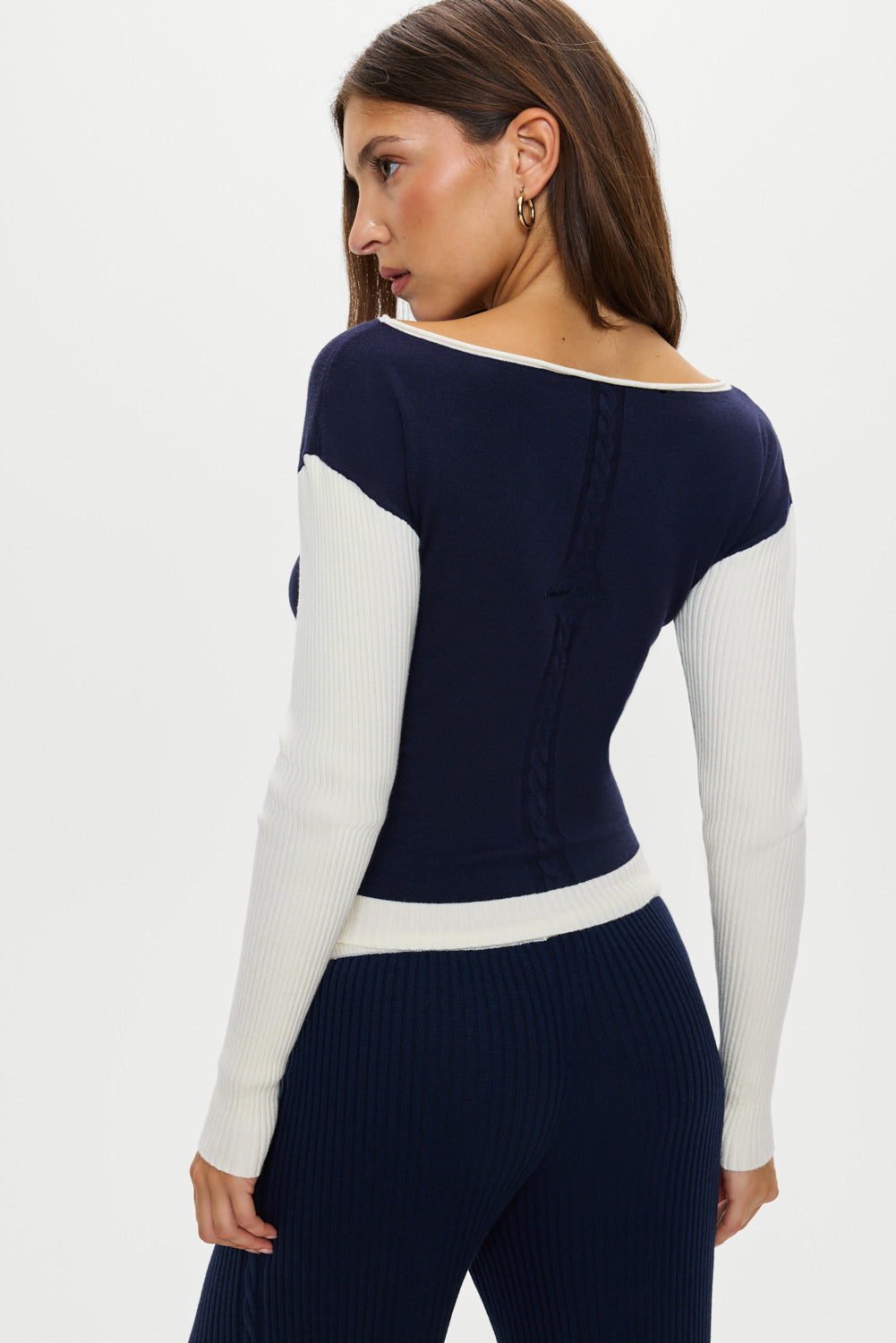 Vail Off The Shoulder Knit Shirt - Deep Sea - Image 4