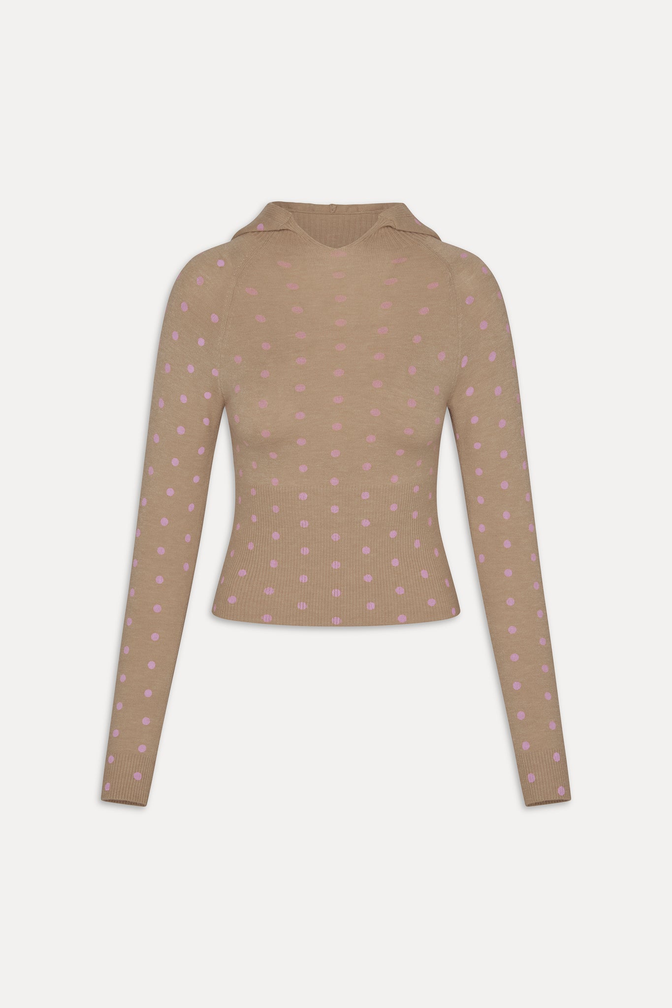 Hazel Knit Hoodie - Pink Ornaments - Image 3