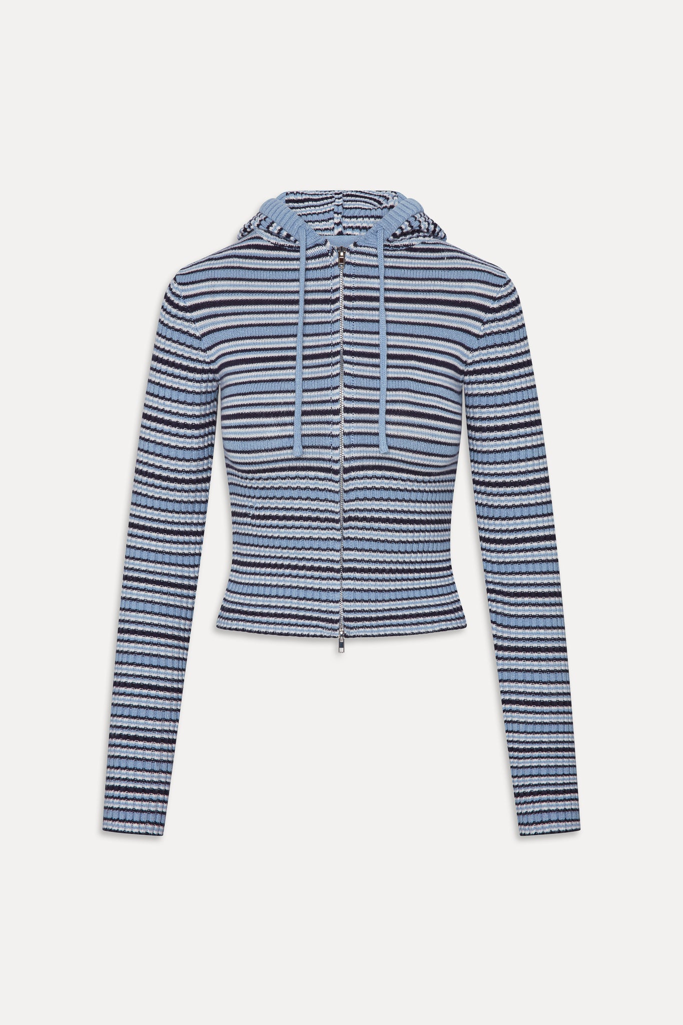 Heritage Knit Zip Up Hoodie - Blueberry Stripe - Image 3