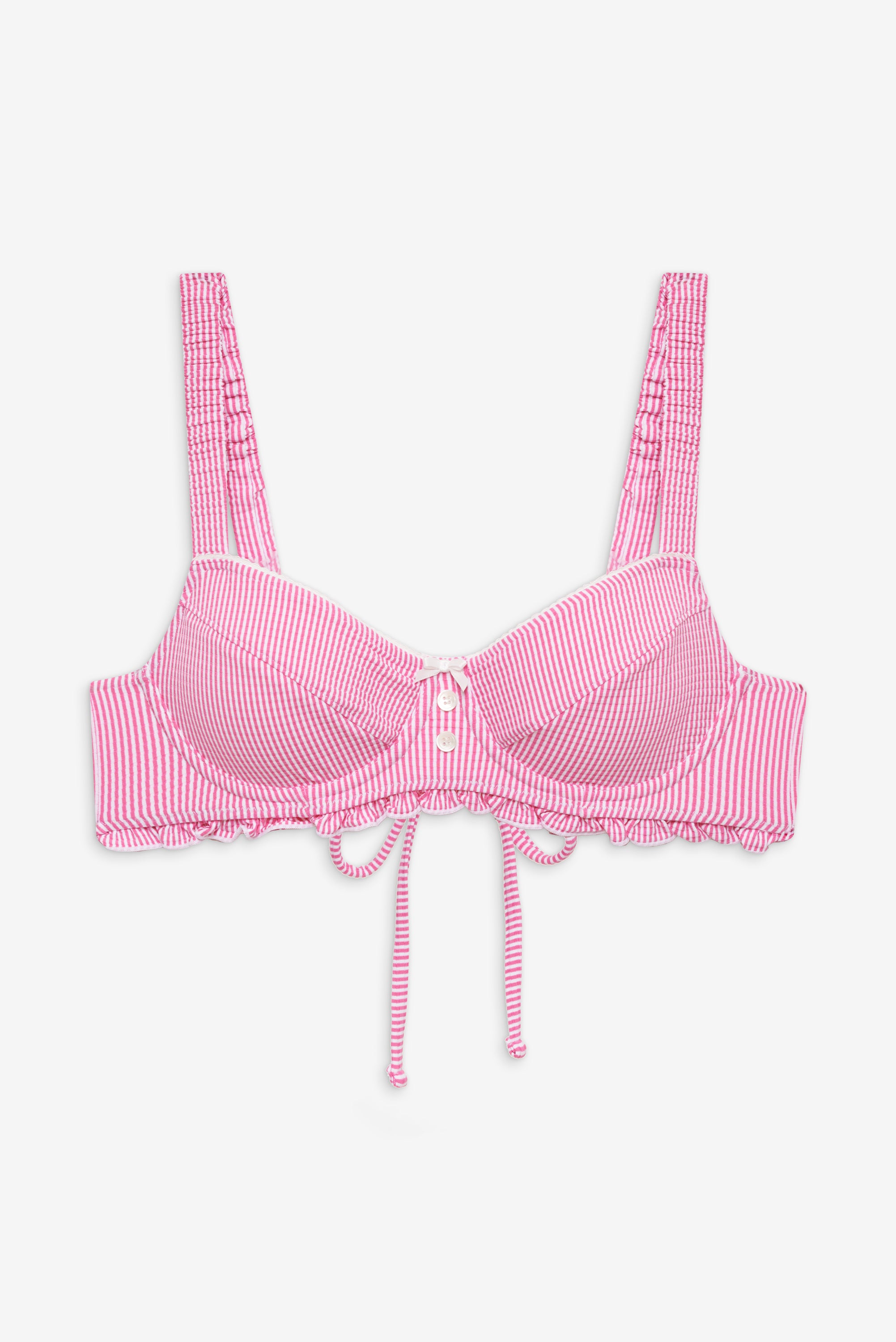 Jane Underwire Bikini Top - Pink Stripe - Image 3
