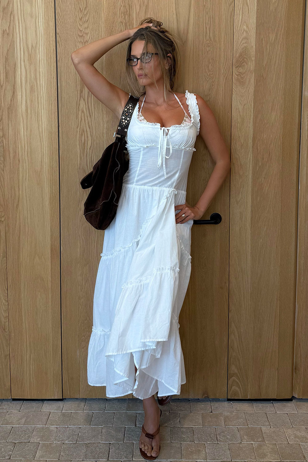 Keepsake Cotton Ruffle Maxi Dress - Daisy White - Image 2