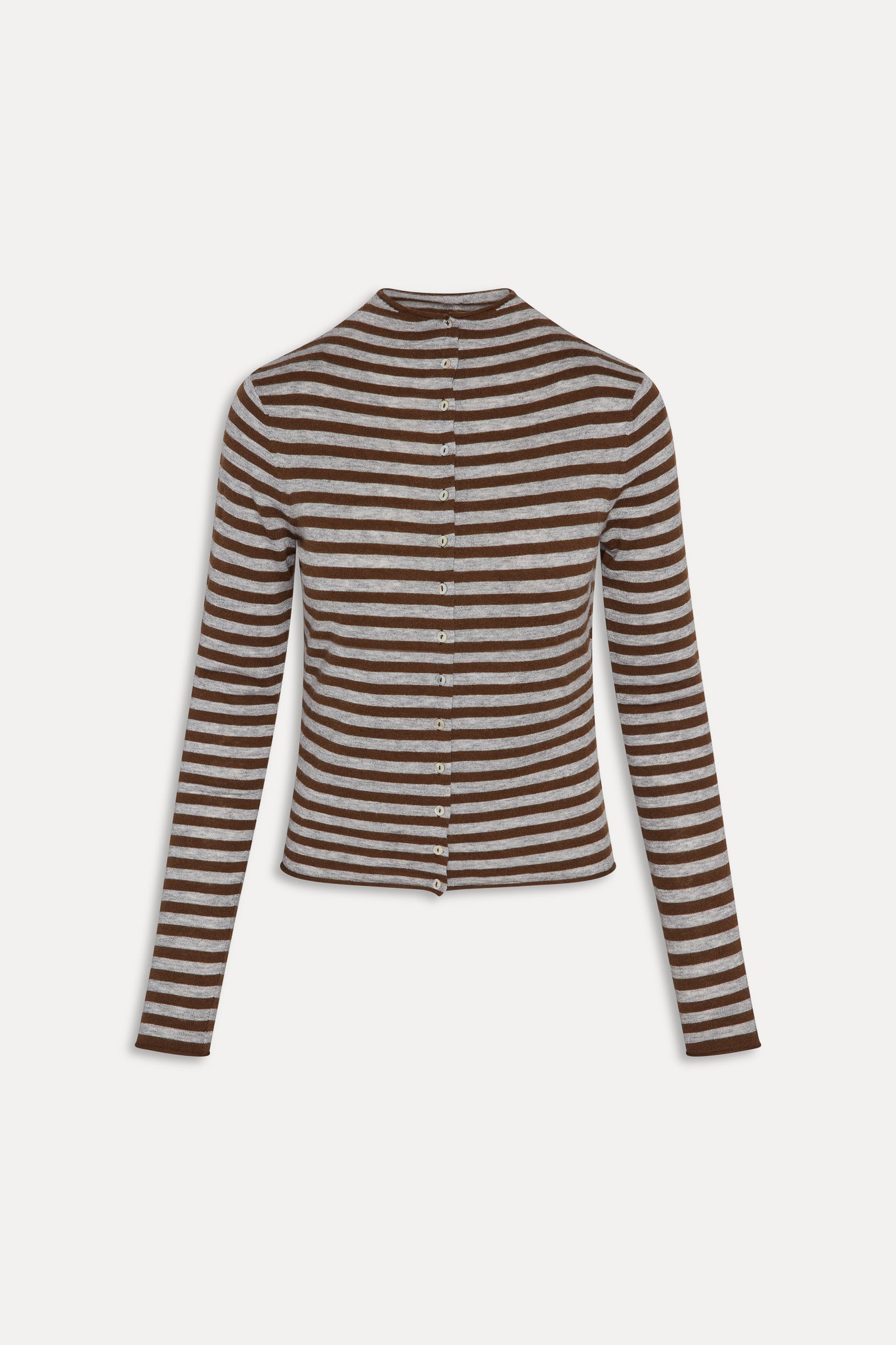 Leo Knit Button Up Cardigan - Pebble - Image 3