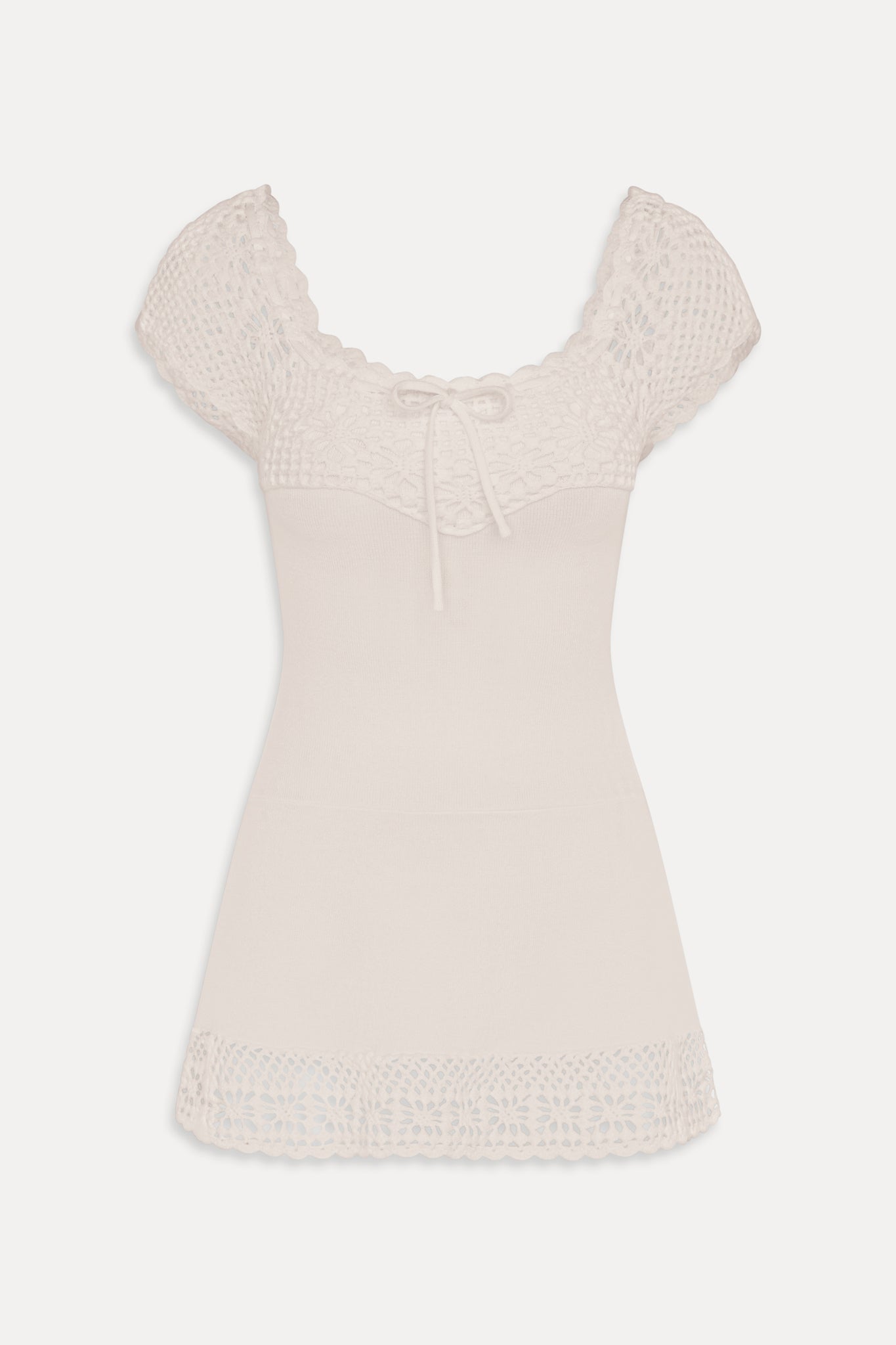 Lover Crochet Knit Mini Dress - White - Image 3