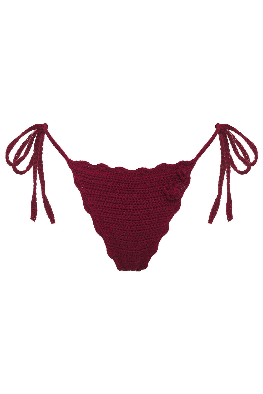 Mackenzie String Crochet Bikini Bottom - Ruby - Image 5