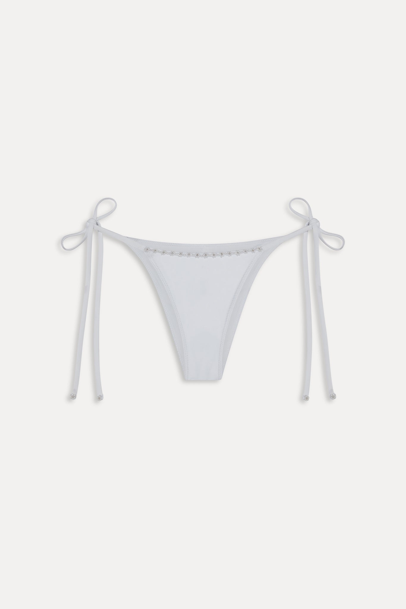 Mackenzie Beaded Cheeky Bikini Bottom - Optic White - Image 3