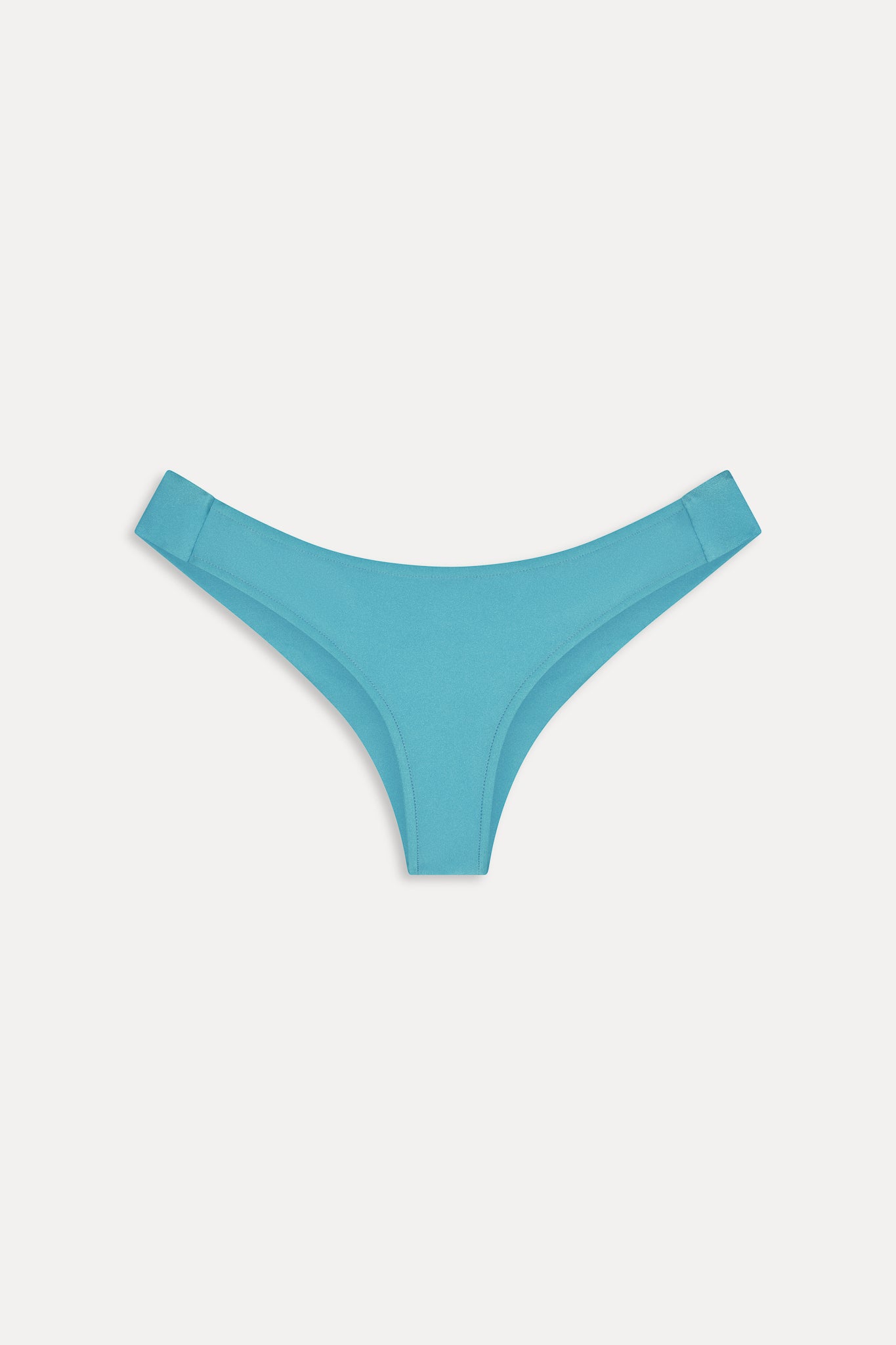 Marina Satin Cheeky Bikini Bottom - Cyan Shine - Image 3