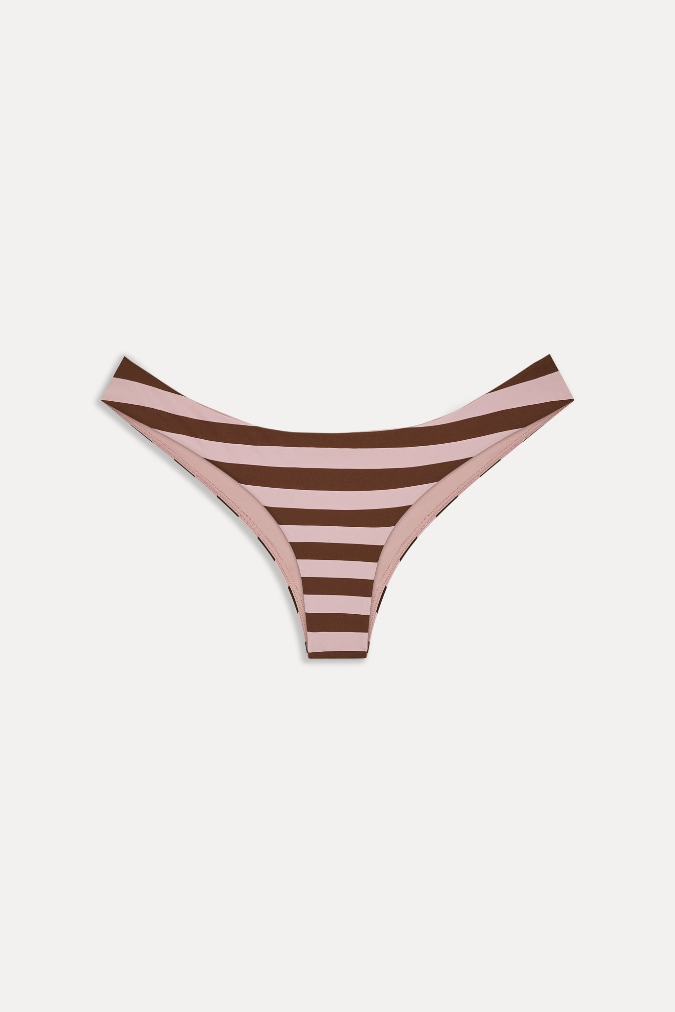 Marina Cheeky Striped Bikini Bottom - Strawberry Chocolate - Image 3