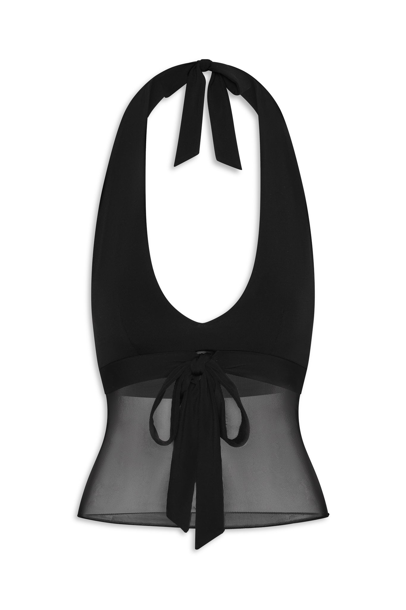 May Mesh Knit Halter Top - Black - Image 3