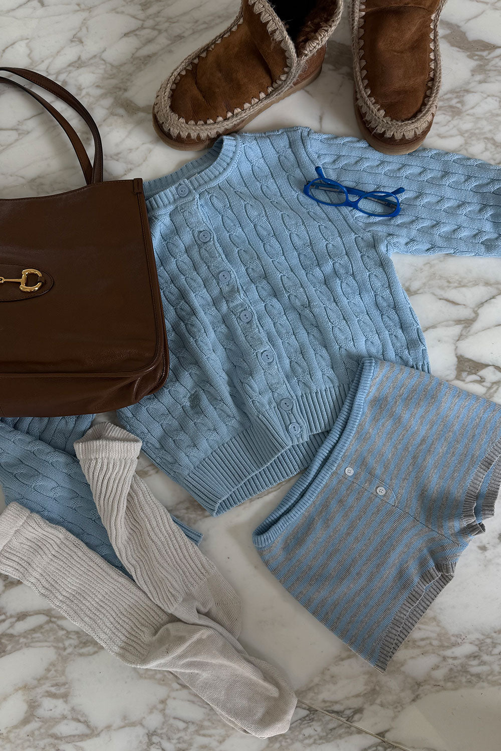 Alternative view of Bradley Knit Booty Shorts - Dewdrop Stripe