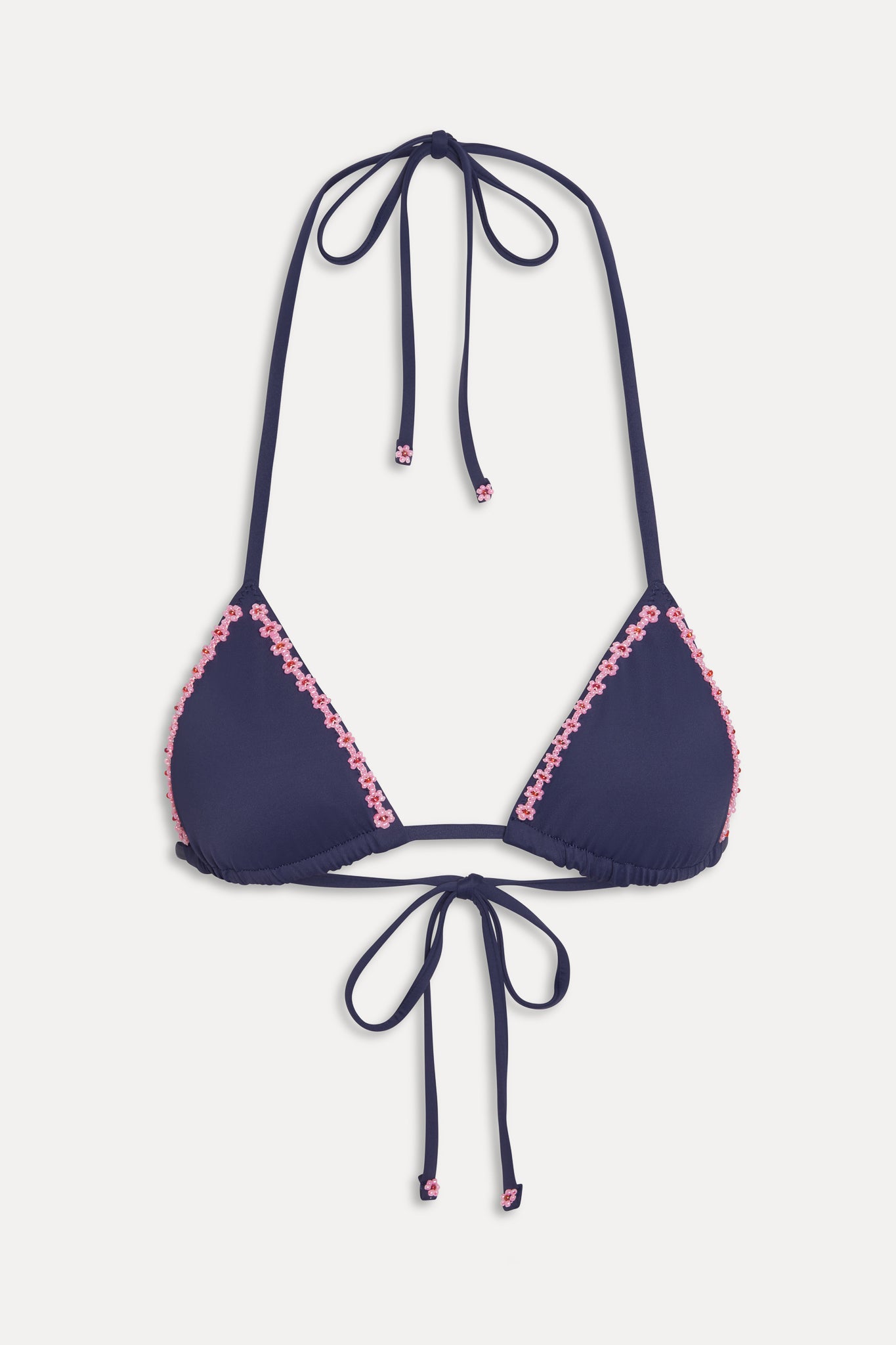 Nick String Triangle Bikini Top - Midnight Bloom - Image 3