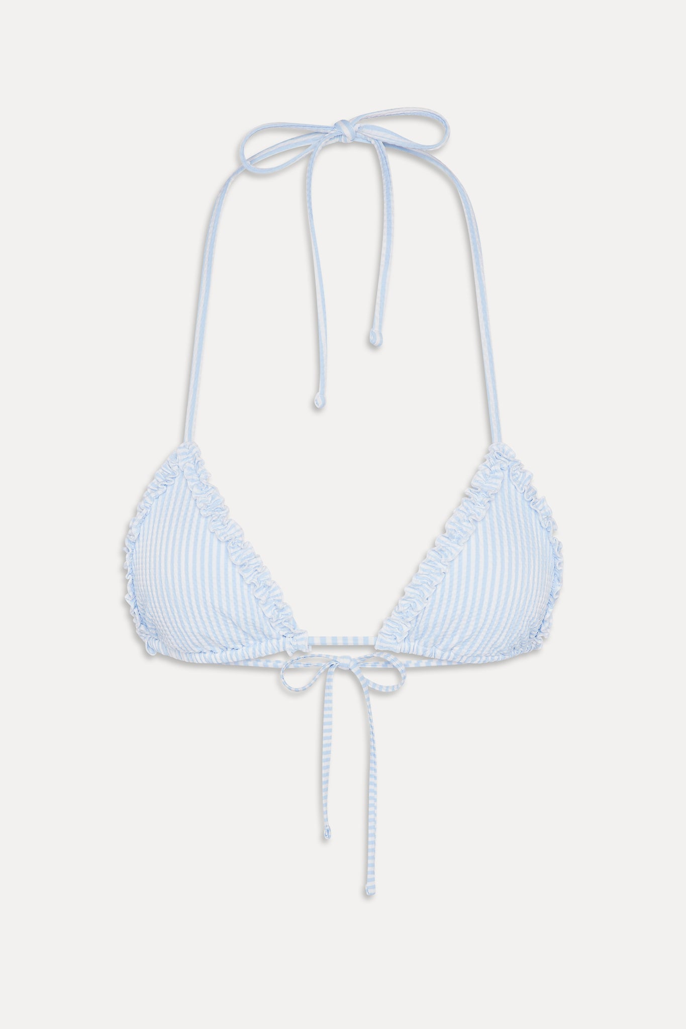 Nick Ruffle Triangle Bikini Top - Saltwater Stripe - Image 3