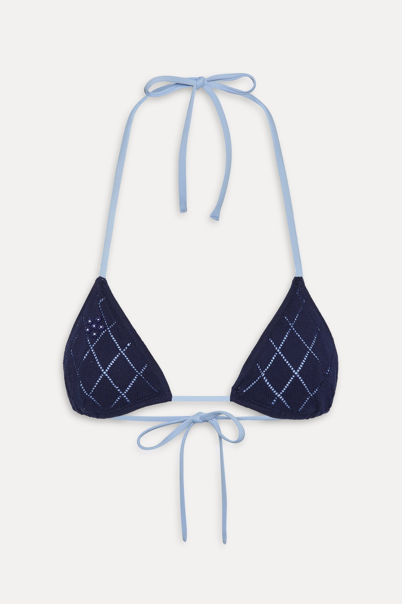 Nick Triangle Halter Bikini Top - Diamond Stitch - Image 3