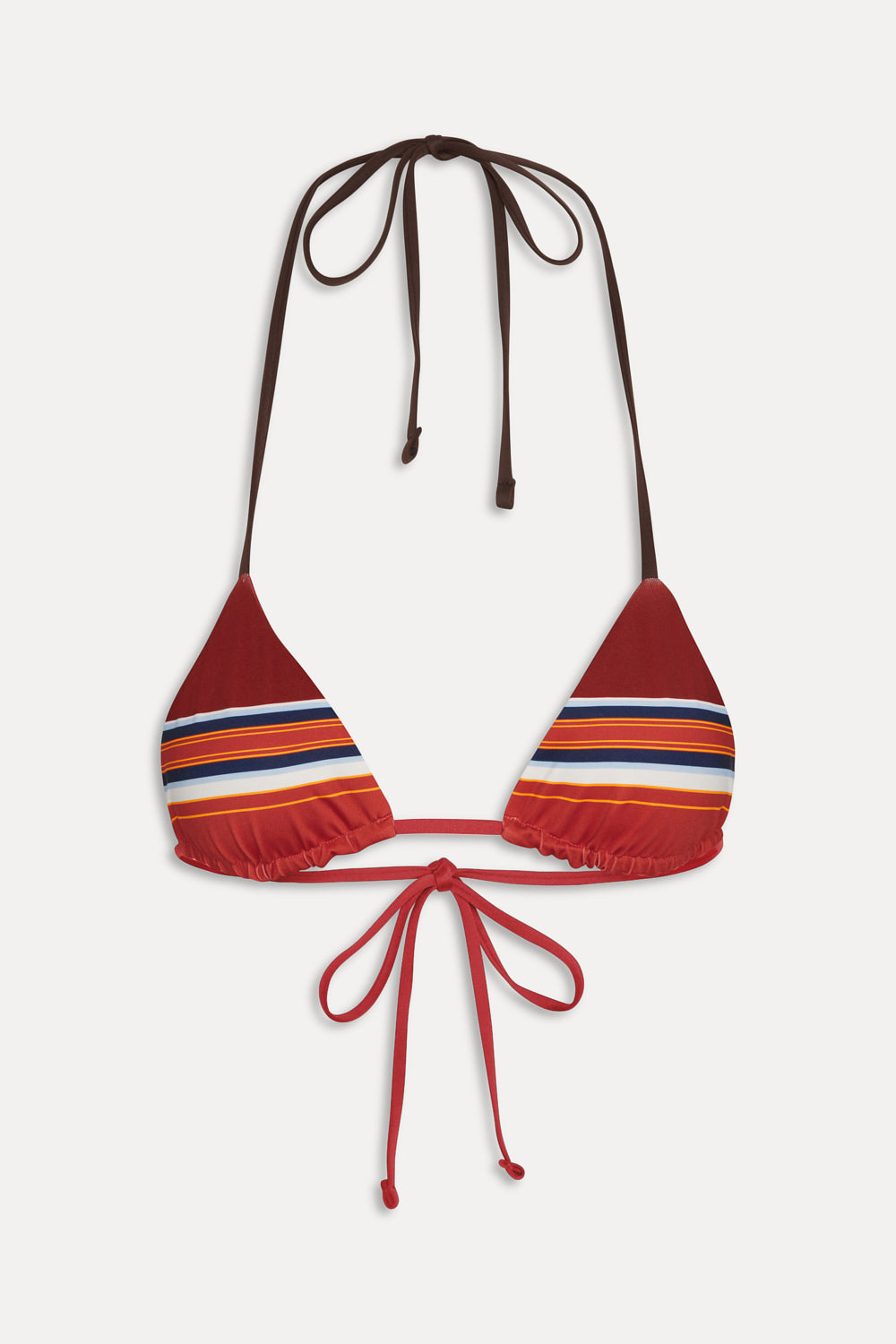 Nick Striped Triangle Bikini Top - Sandstone - Image 3
