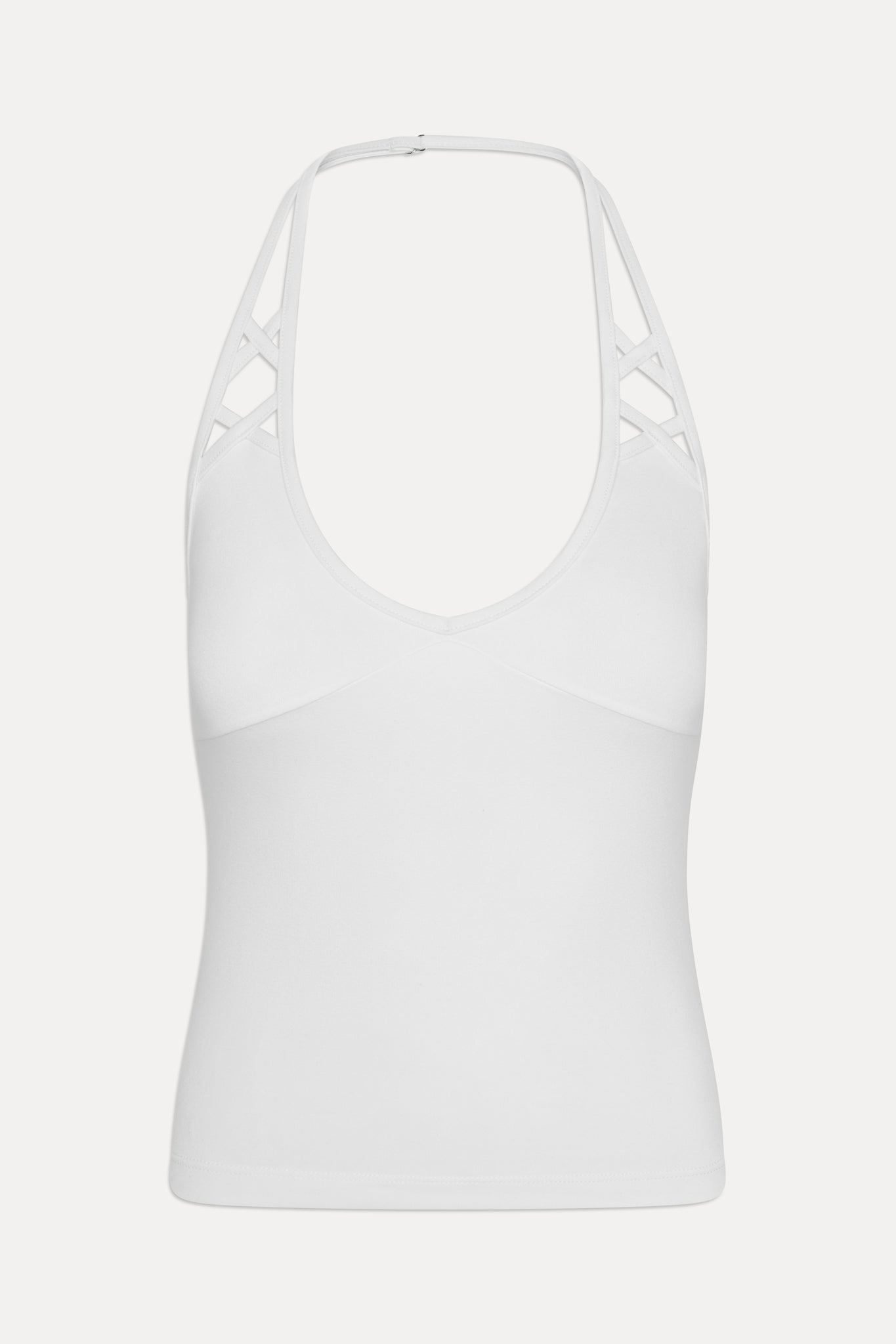 X Jennie Nora Cotton Halter Top - Optic White - Image 3