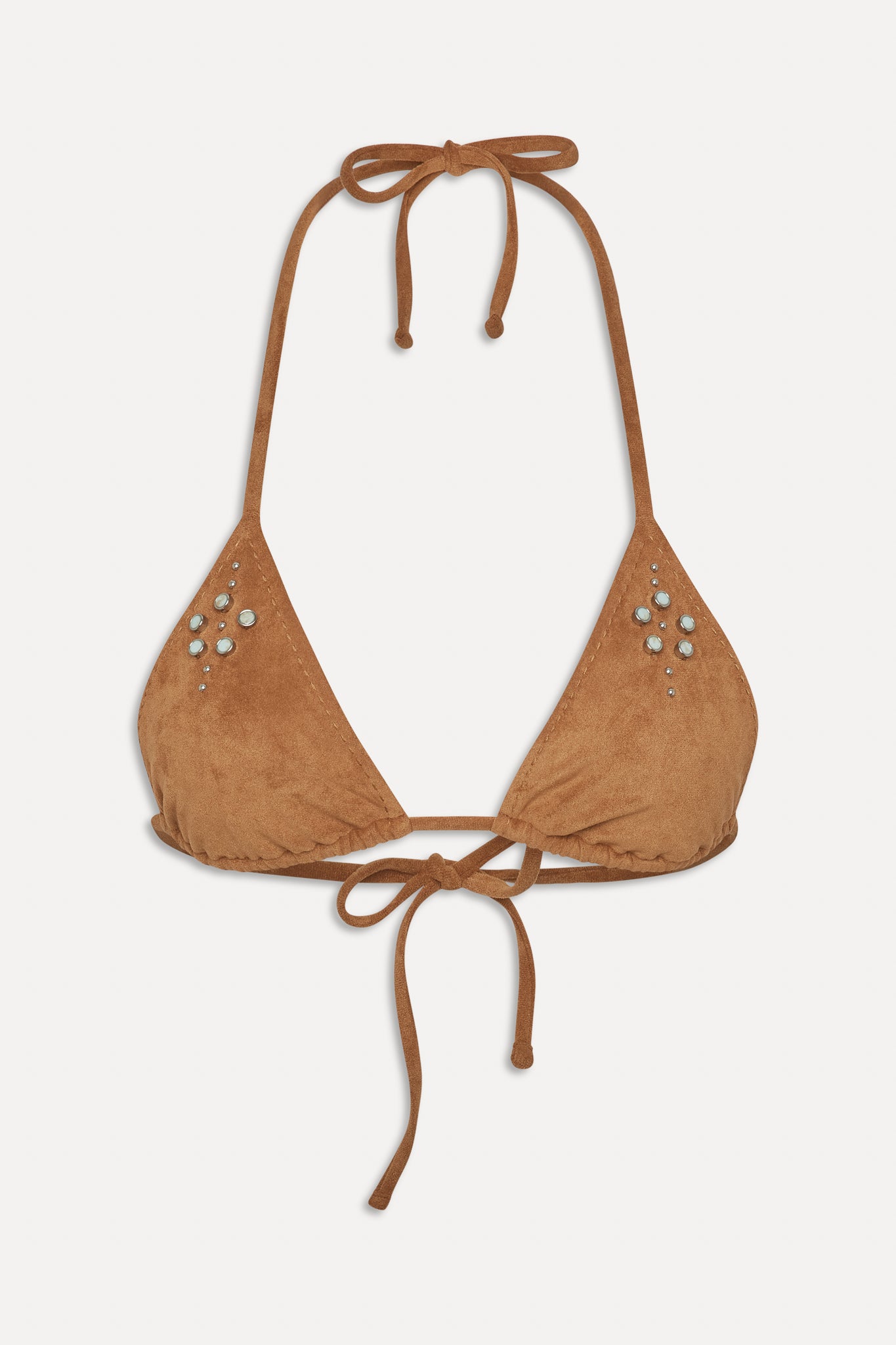 X Bella Hadid Paradise Suede Halter Bikini Top - Sunkissed Suede - Image 3