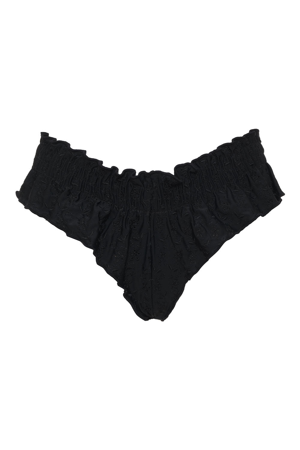 Pippa Eyelet Ruffle Bikini Bottom - Black - Image 5