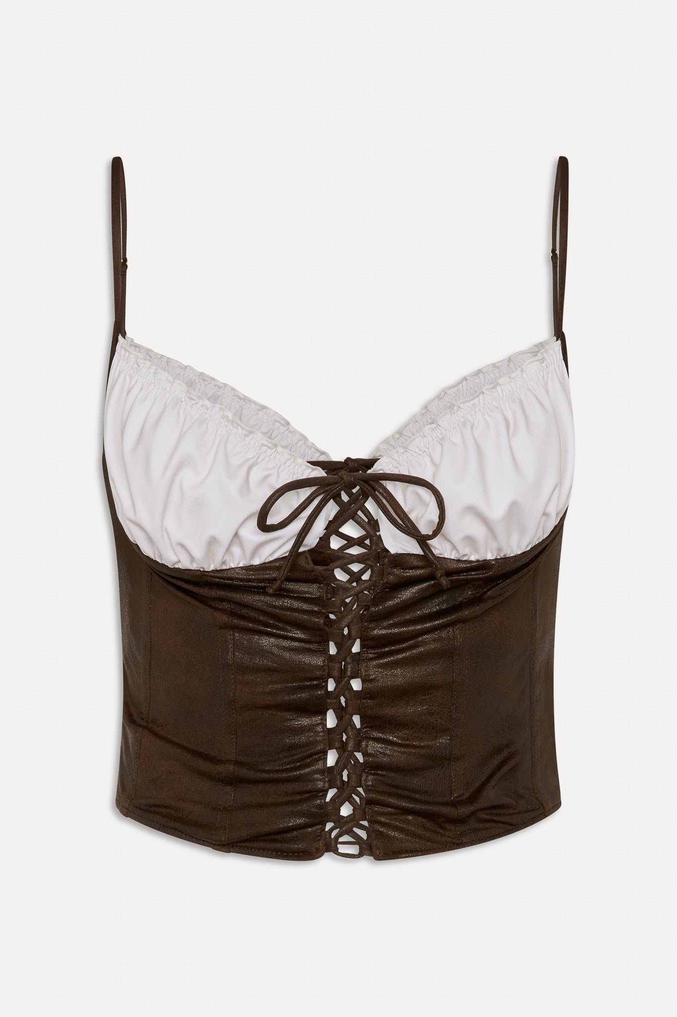 X Bella Hadid Ranch Corset Bikini Top - Cocoa - Image 3