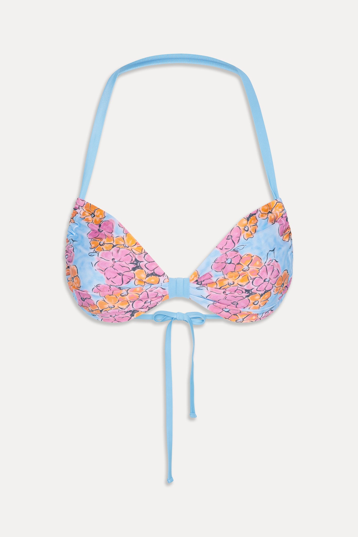 Reece Floral Halter Bikini Top - Color Me - Image 3