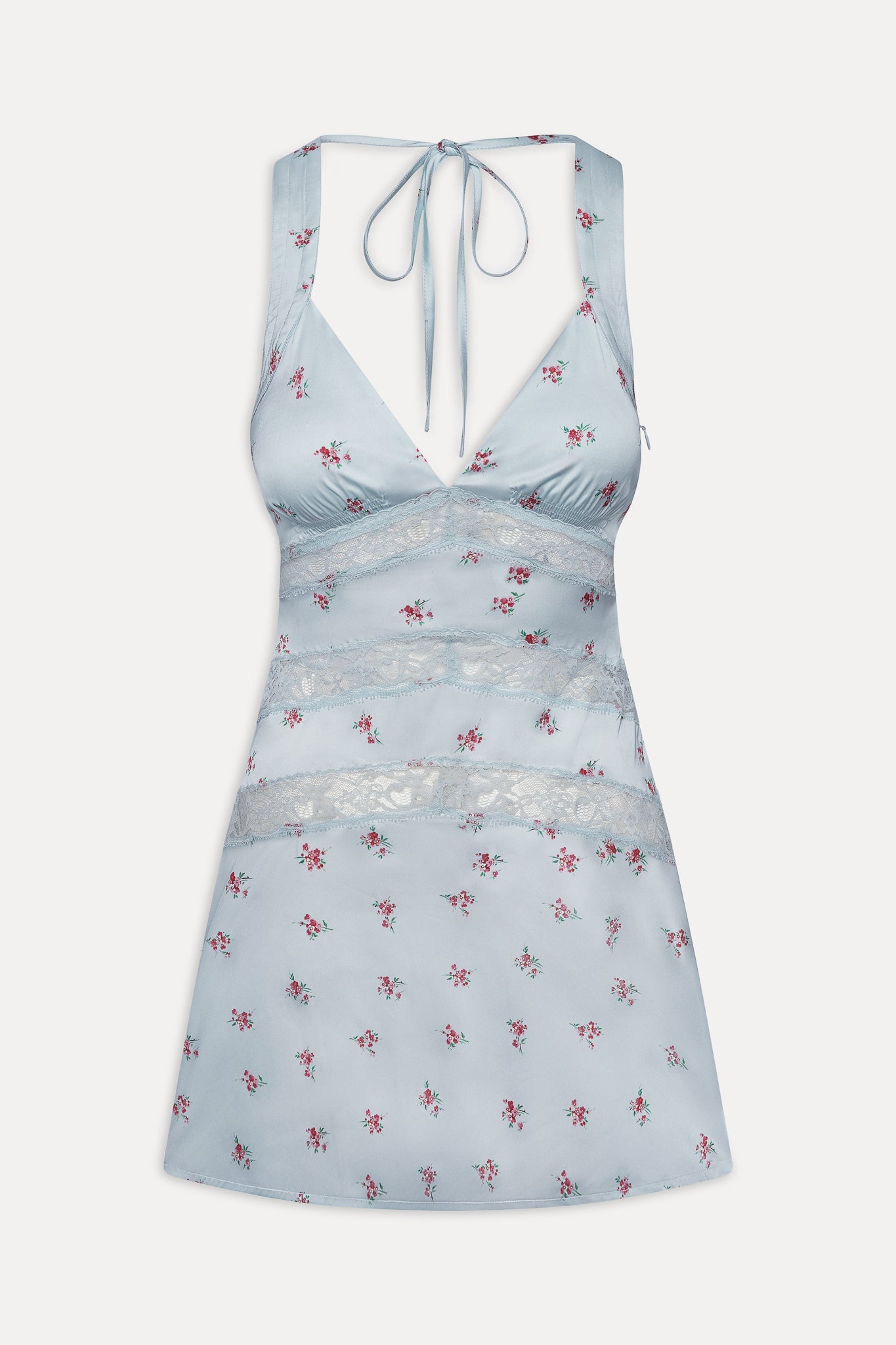 Sedona Satin Lace Mini Dress - Tiny Bouquet - Image 3