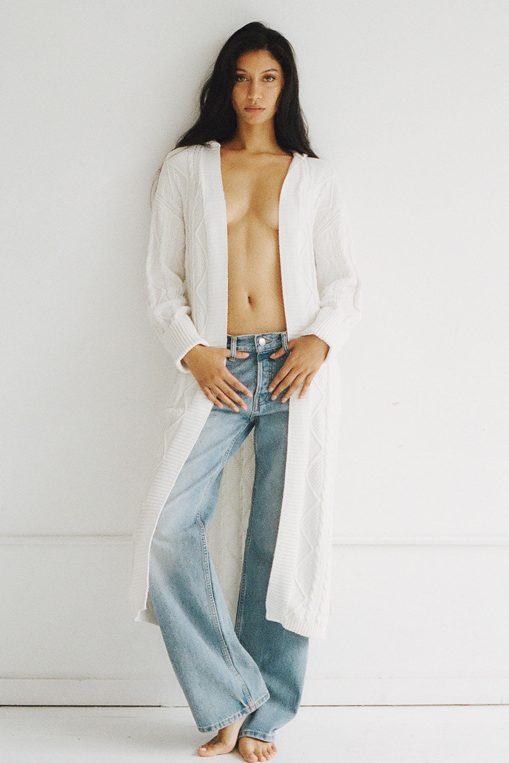 Love Story Duster Cardigan - Cloud White - Image 5