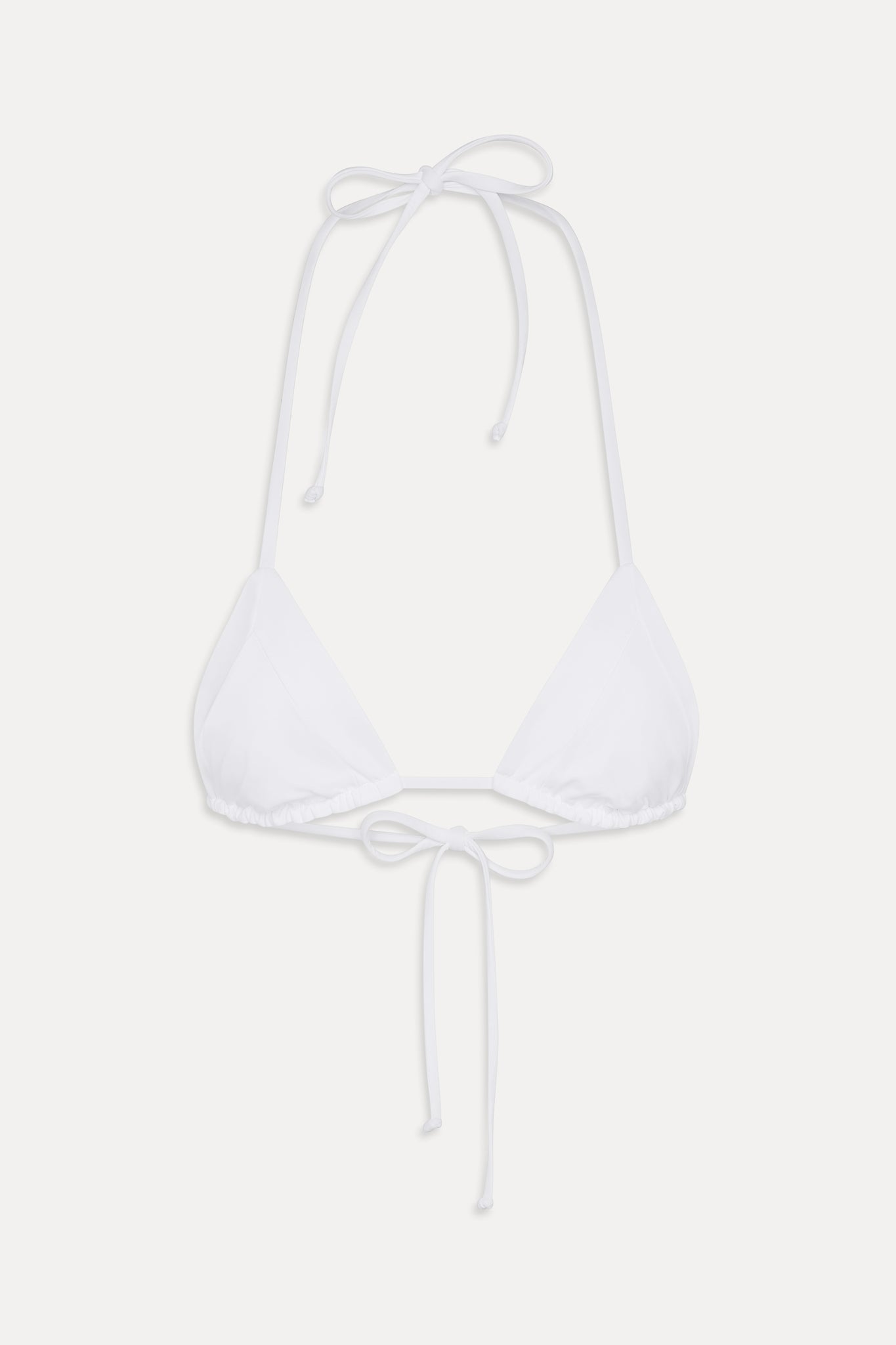 Sky Triangle Halter Bikini Top - Optic White - Image 3