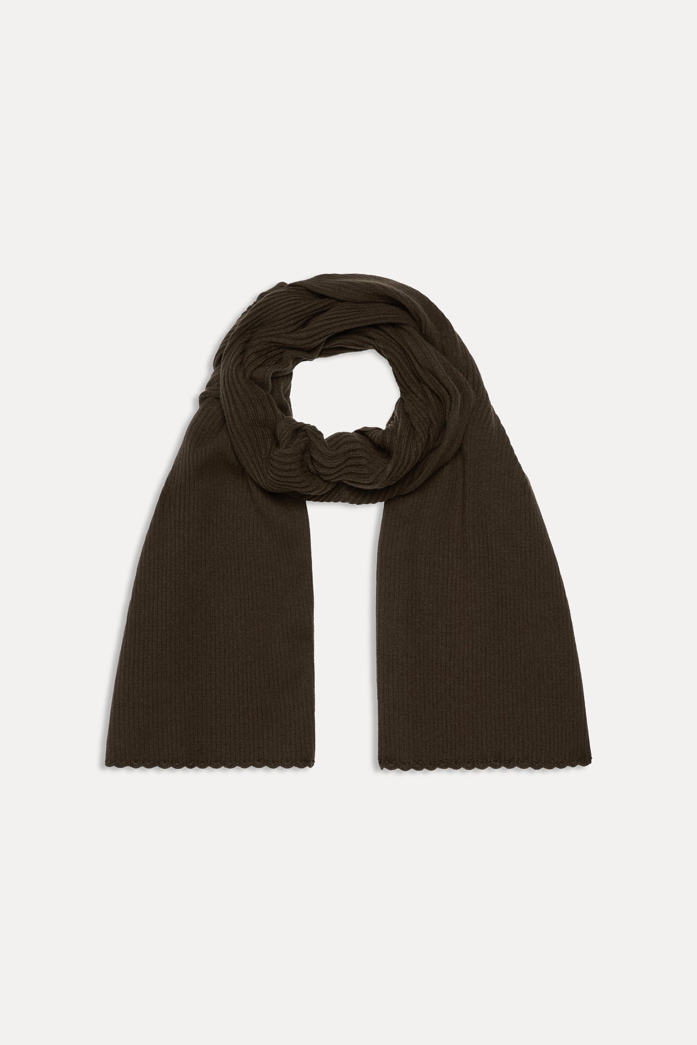 Alternative view of Snug Knit Scarf - Chocolate Brown