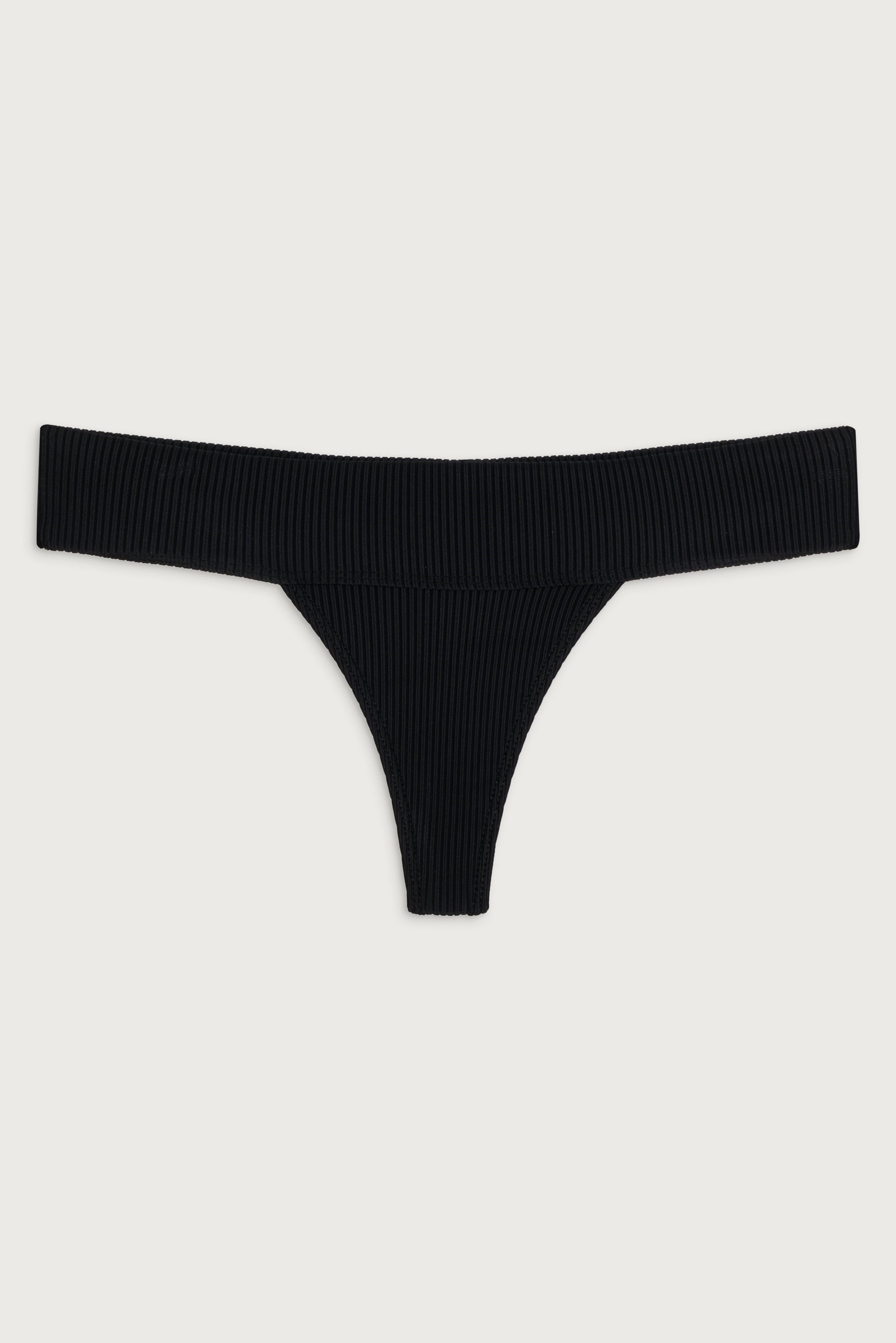 Sofia Ribbed Micro Bikini Bottom - Black - Image 3