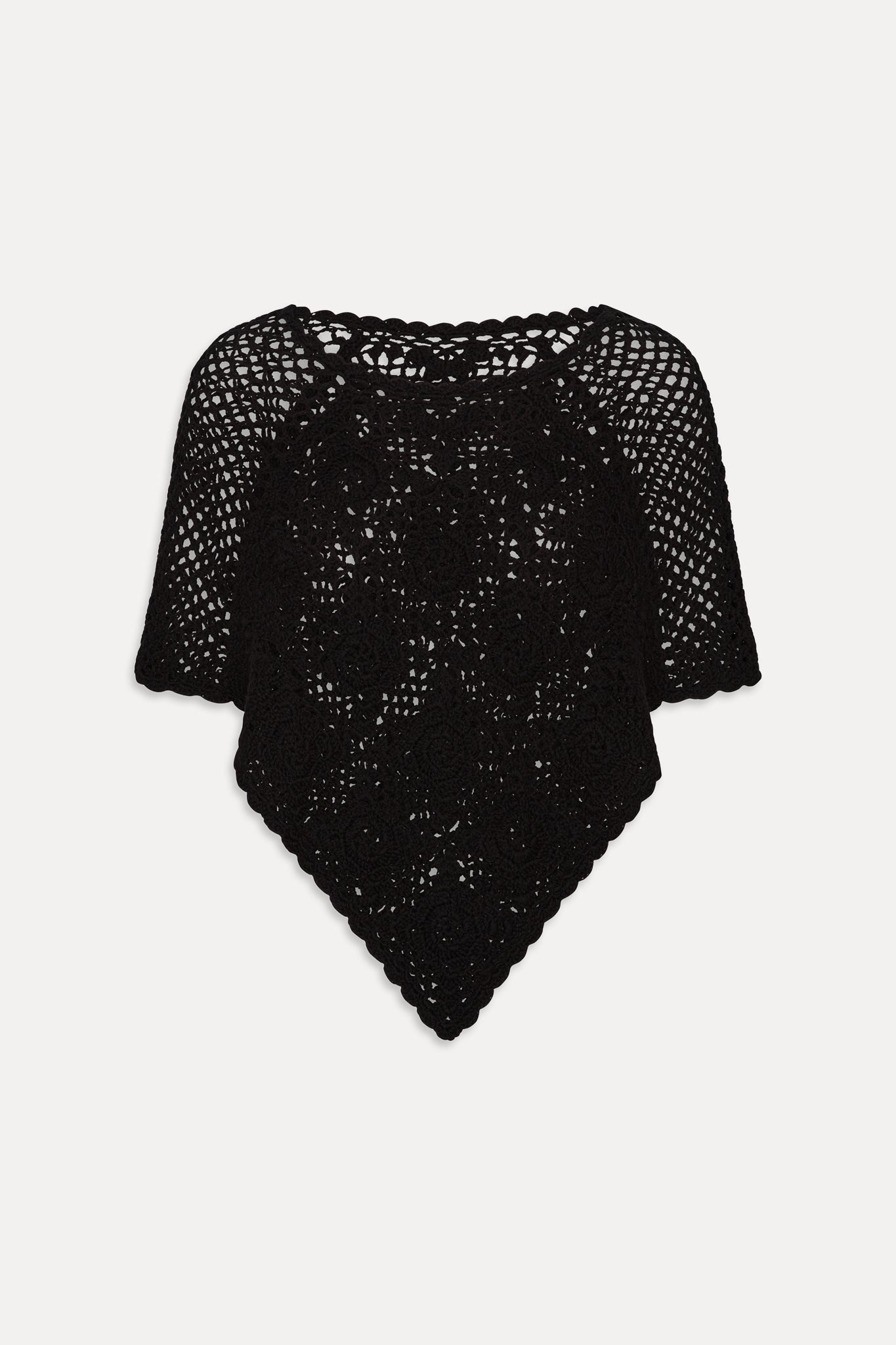 Sophie Crochet Poncho - Black - Image 3