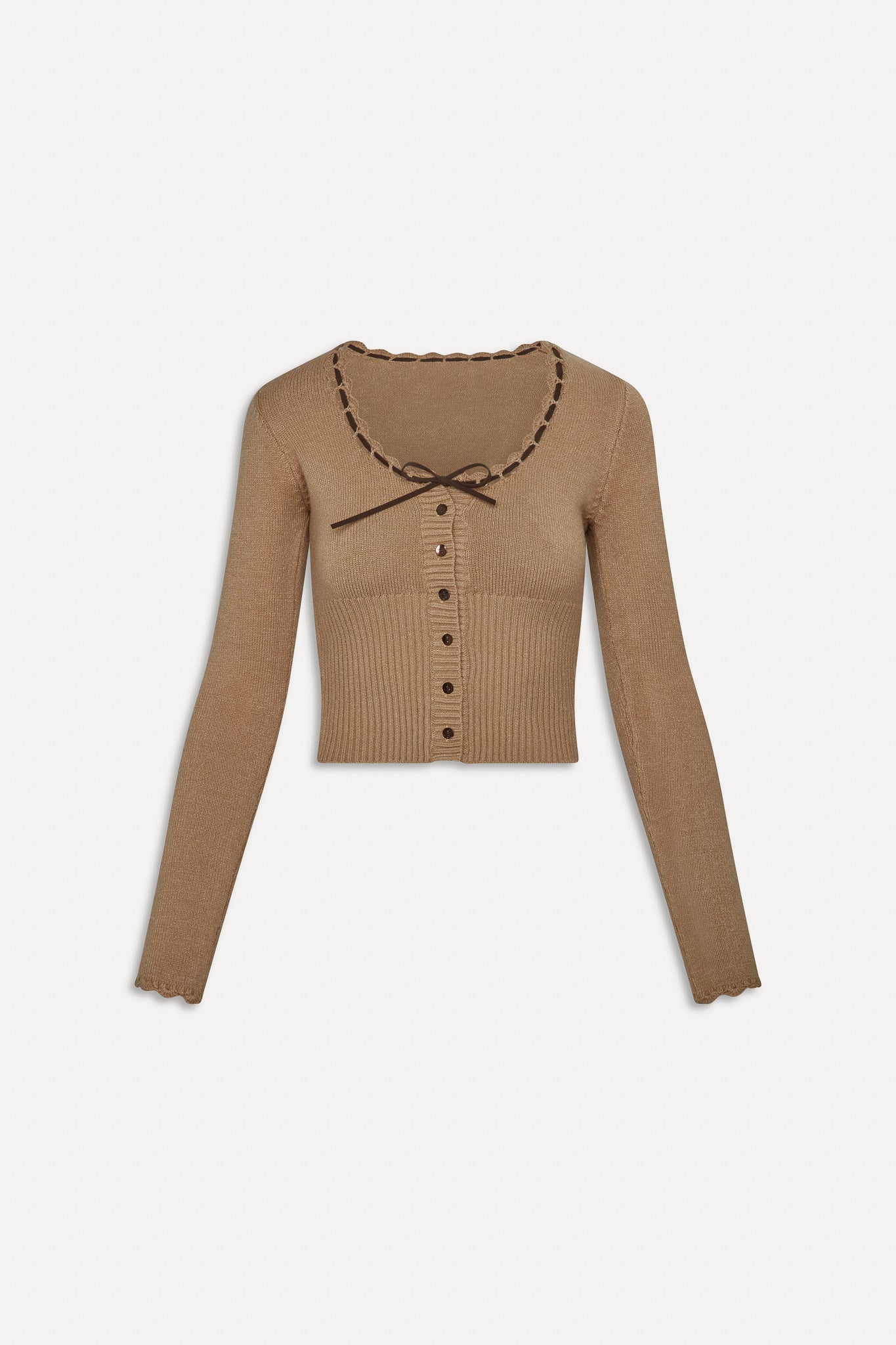 X Bella Hadid Texas Knit Cardigan - Caramel - Image 3
