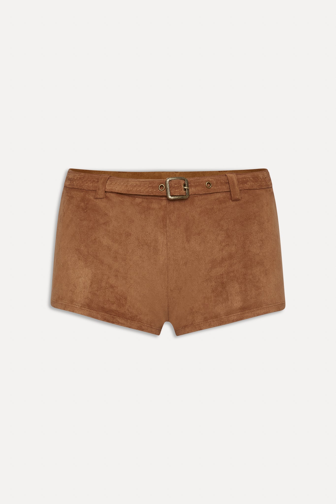 X Bella Hadid Wrangler Suede Booty Shorts - Sunkissed Suede - Image 3
